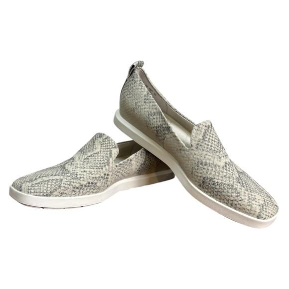 Franco Sarto Boston Loafer Womens Size 9 Gray/White Snakeskin Slip-On Flats Chic - Picture 5 of 15